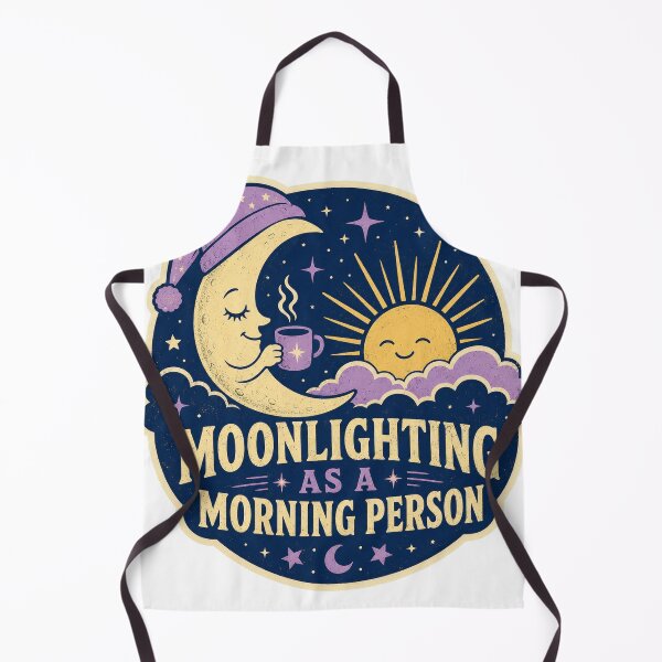 Item preview, Moonlighting as a Morning Person Sleepy Moon designed and sold by Peak Pop Studio..