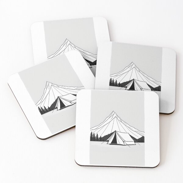 Artikelvorschau, Art - Mountainous Landscape and Campsite, 1960s Aesthetic entworfen und verkauft von Reverso-Design.
