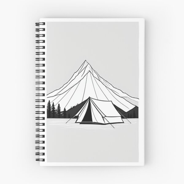 Item preview, Art - Mountainous Landscape and Campsite, 1960s Aesthetic designed and sold by Reverso-Design.