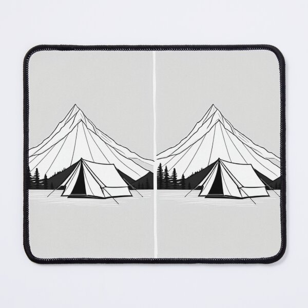 Item preview, Art - Mountainous Landscape and Campsite, 1960s Aesthetic designed and sold by Reverso-Design.