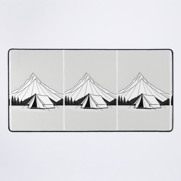 Item preview, Art - Mountainous Landscape and Campsite, 1960s Aesthetic designed and sold by Reverso-Design.