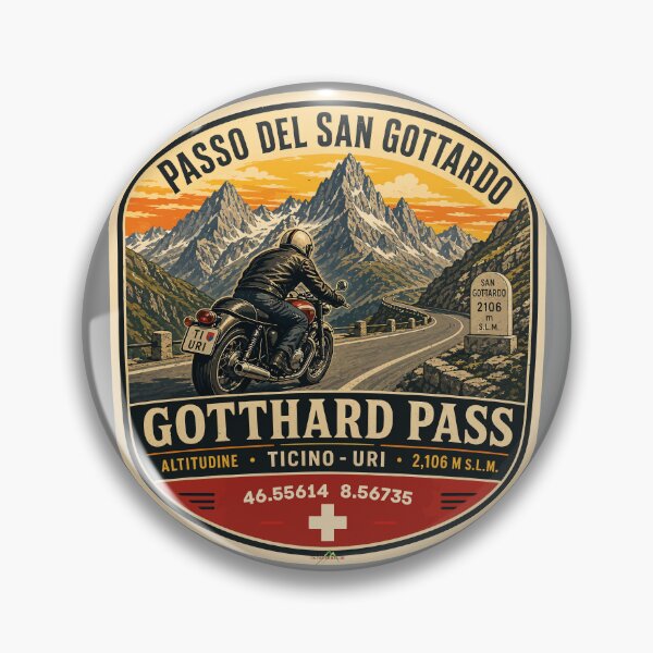 Artikelvorschau, Gotthard Pass Schweiz Gotthardpass Motorrad Aufkleber TShirt 06 entworfen und verkauft von OuterShellUK.
