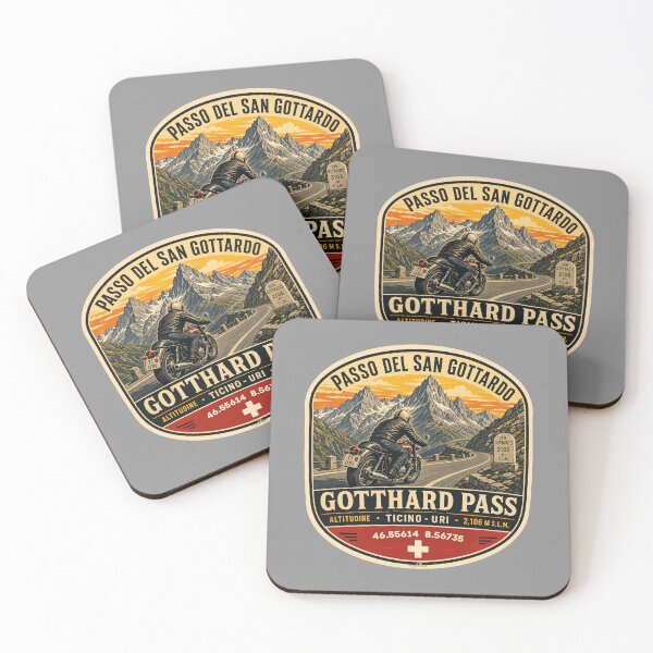 Item preview, Gotthard Pass Switzerland Gotthardpass Motorcycle Sticker TShirt 06 designed and sold by OuterShellUK.