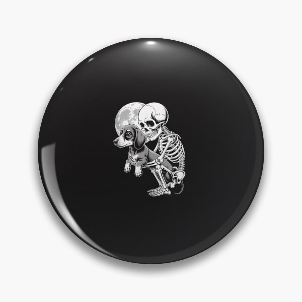 Item preview, Skeleton Hugging Dachshund Dog Halloween Gothic Moon Pet Lover Design designed and sold by kiralynstration.