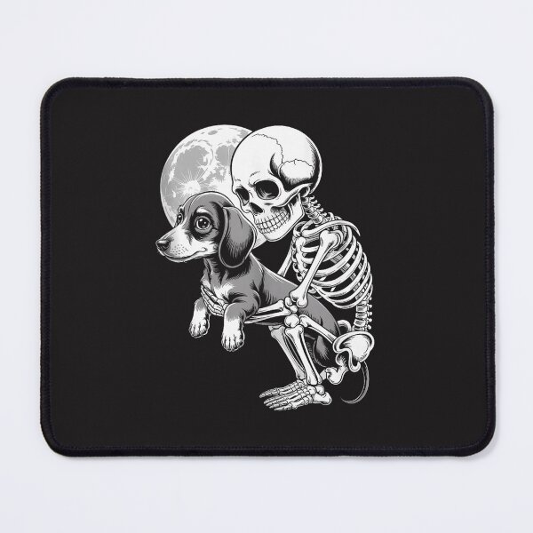 Item preview, Skeleton Hugging Dachshund Dog Halloween Gothic Moon Pet Lover Design designed and sold by kiralynstration.