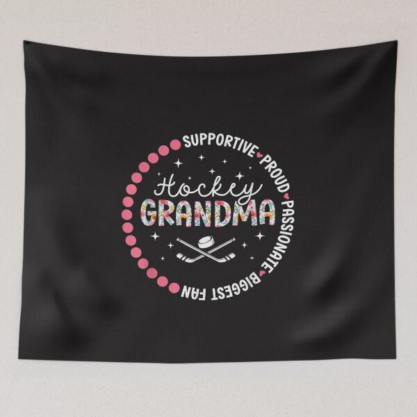 Item preview, Proud Hockey Grandma Floral Ice Hockey Biggest Fan Gift Design designed and sold by kiralynstration.