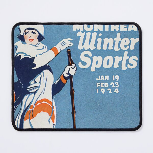Item preview, Montreal Winter Sports Vintage Travel Poster designed and sold by MarkedArtPrints.