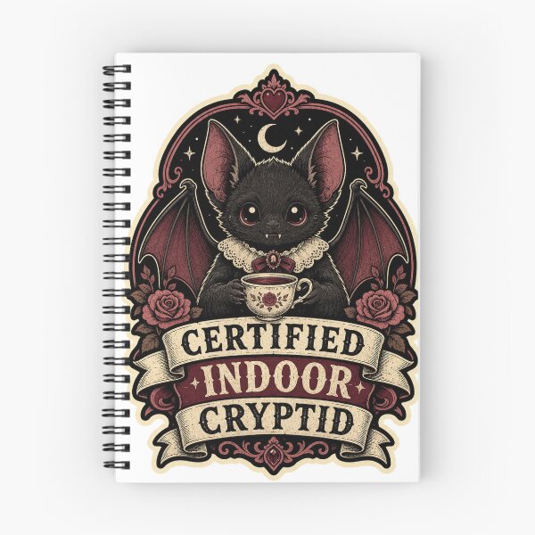 Item preview, Certified Indoor Cryptid Cute Gothic Bat designed and sold by Peak Pop Designs | Funny Gifts, Cozy Art & Cute Animals .