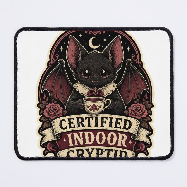 Item preview, Certified Indoor Cryptid Cute Gothic Bat designed and sold by Peak Pop Studio..