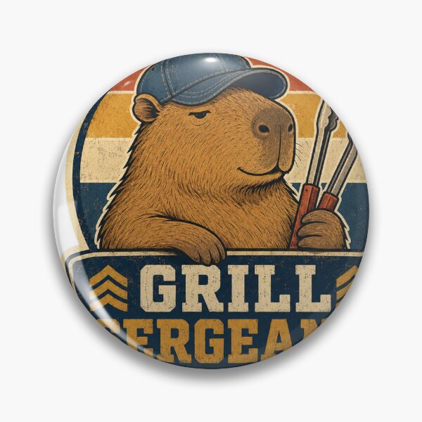 Item preview, Grill Sergeant Off Duty Funny Capybara Barbecue designed and sold by Peak Pop Designs | Funny Gifts, Cozy Art & Cute Animals .