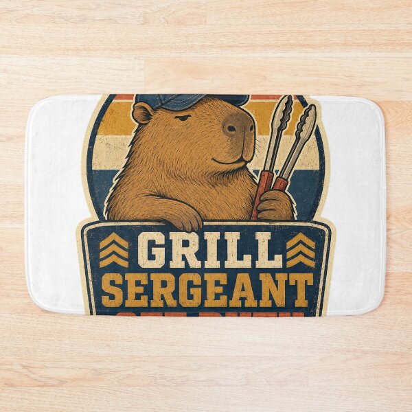 Artikelvorschau, Grill Sergeant Off Duty Lustiges Capybara Barbecue entworfen und verkauft von Peak Pop Designs | Funny Gifts, Cozy Art & Cute Animals .