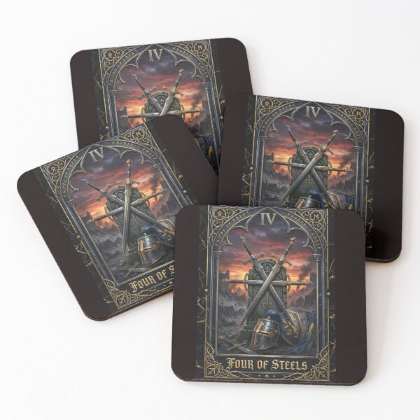 Item preview, Four of Steels- tarot card designed and sold by Studio77-Gothic.