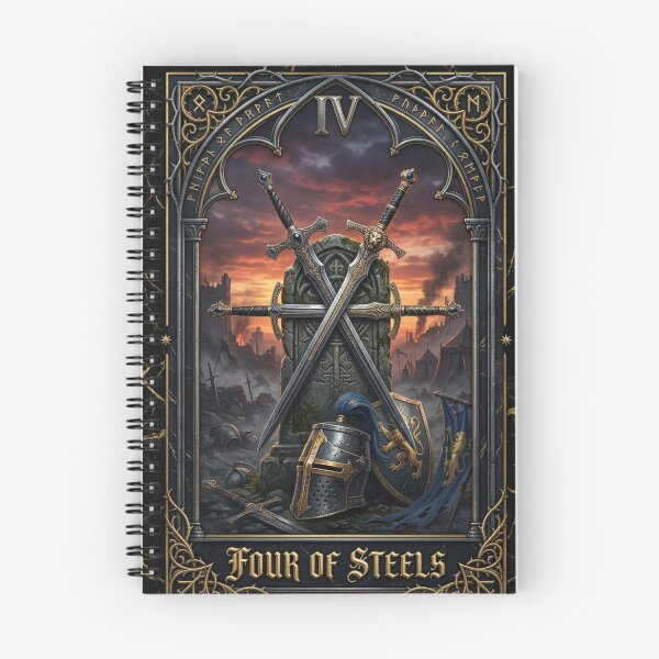 Item preview, Four of Steels- tarot card designed and sold by Studio77-Gothic.