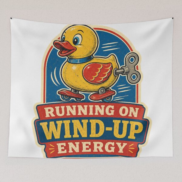 Item preview, Running on Wind-Up Energy Vintage Toy Duck designed and sold by Peak Pop Designs | Funny Gifts, Cozy Art & Cute Animals .