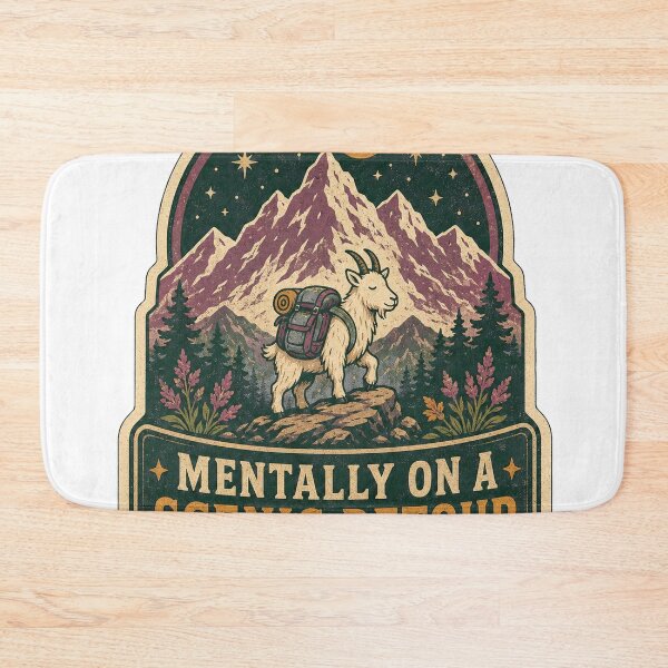 Item preview, Mentally on a Scenic Detour Mountain Goat Adventure designed and sold by Peak Pop Designs | Funny Gifts, Cozy Art & Cute Animals .