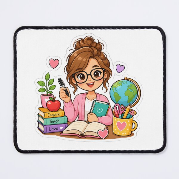 Item preview, Cute Teacher | Kawaii Teacher Gift | Teacher Life Cartoon | Back to School Apple & Books designed and sold by Pixanova.