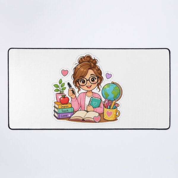 Item preview, Cute Teacher | Kawaii Teacher Gift | Teacher Life Cartoon | Back to School Apple & Books designed and sold by Pixanova.