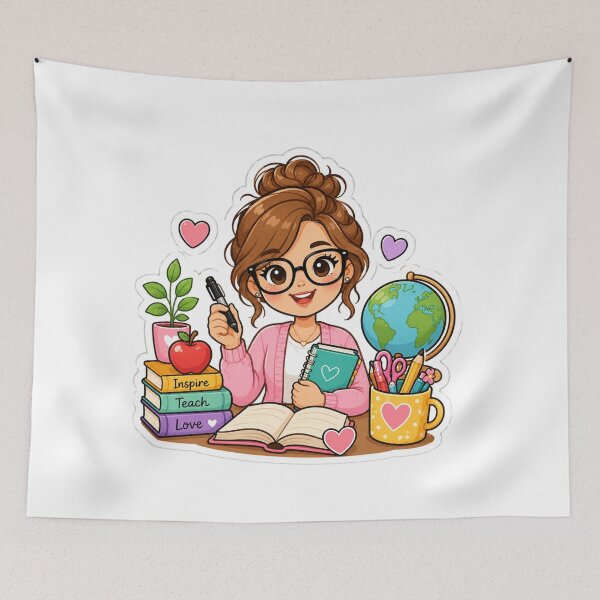 Item preview, Cute Teacher | Kawaii Teacher Gift | Teacher Life Cartoon | Back to School Apple & Books designed and sold by Pixanova.