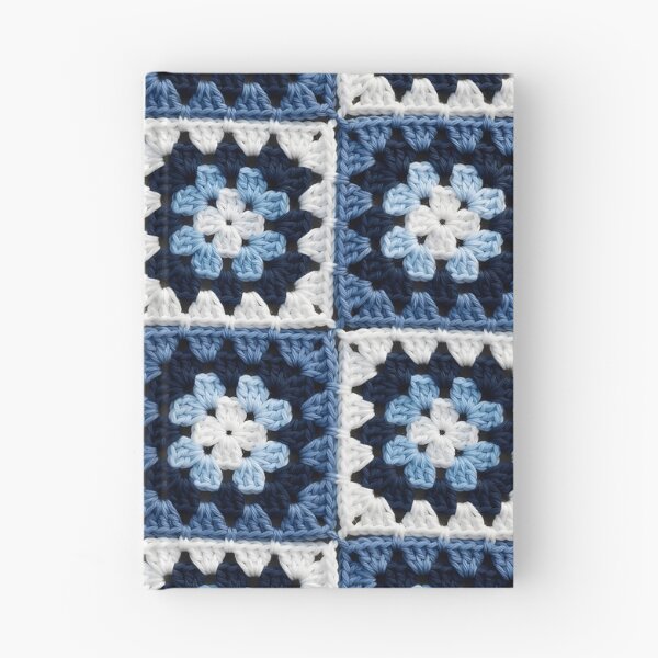 Item preview, Navy Blue Crochet Granny Square Flower Blanket designed and sold by LuisWorks.