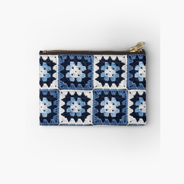 Item preview, Navy Blue Crochet Granny Square Flower Blanket designed and sold by LuisWorks.
