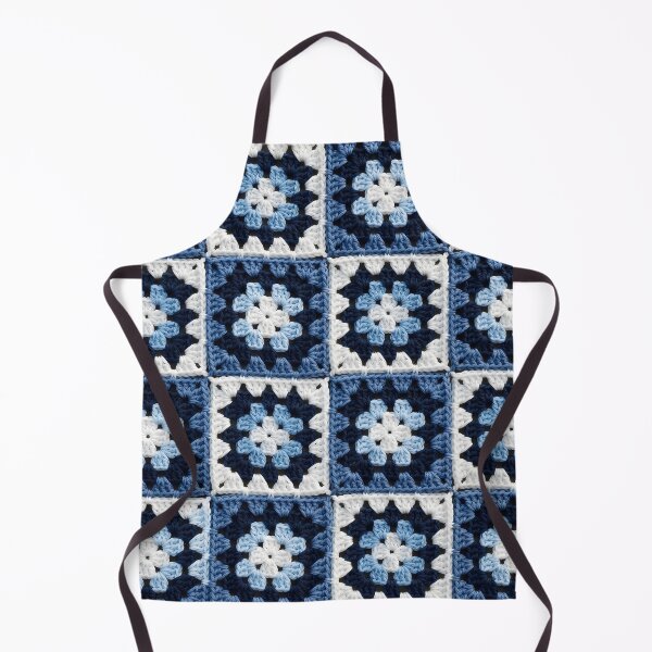 Item preview, Navy Blue Crochet Granny Square Flower Blanket designed and sold by LuisWorks.
