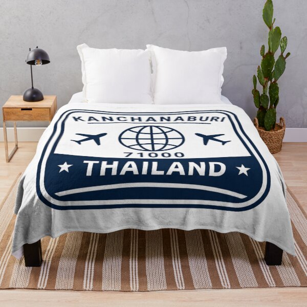 Item preview, Kanchanaburi Thailand Retro Travel Stamp Design designed and sold by Nicha Studio.