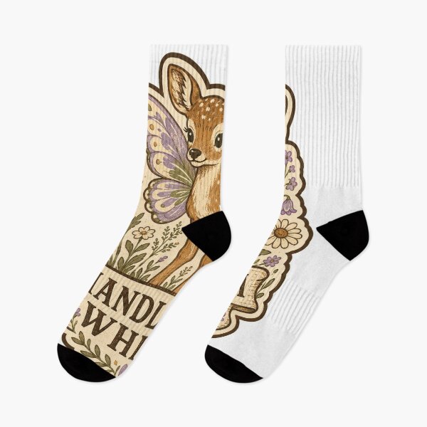 Item preview, Handle With Whimsy Fairy Fawn and Wildflowers designed and sold by Peak Pop Designs | Funny Gifts, Cozy Art & Cute Animals .