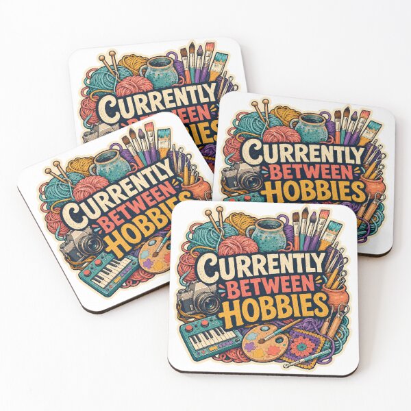 Item preview, Currently Between Hobbies Colourful Crafting Design designed and sold by Peak Pop Studio..