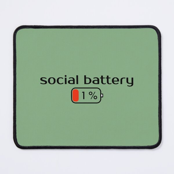 Item preview, Social Battery 1 Percent - Funny Introvert Minimalist Text designed and sold by Frafri92.