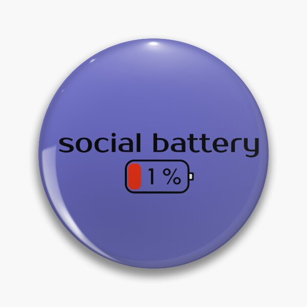 Item preview, Social Battery 1 Percent - Funny Introvert Minimalist Text designed and sold by Frafri92.
