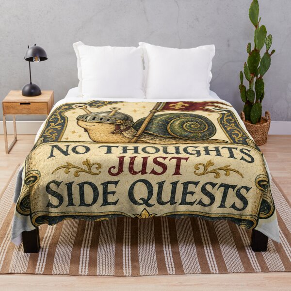 Item preview, No Thoughts Just Side Quests Medieval Knight Snail designed and sold by Peak Pop Designs | Funny Gifts, Cozy Art & Cute Animals .