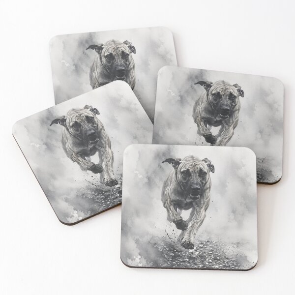 Item preview, Dynamic Motion: Brindle Plott Hound Cur Dog Watercolor Art designed and sold by RebelPawz.