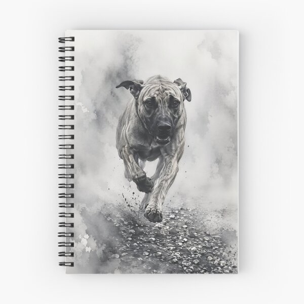 Item preview, Dynamic Motion: Brindle Plott Hound Cur Dog Watercolor Art designed and sold by RebelPawz.