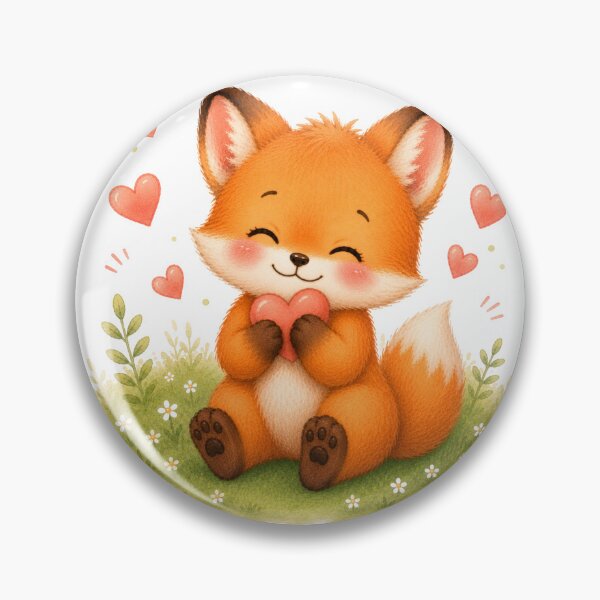 Item preview, Cute Fox Holding Heart | ❤️ Feeling Loved designed and sold by Snikdha.