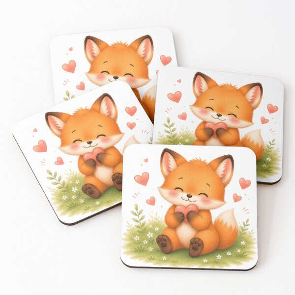 Item preview, Cute Fox Holding Heart | ❤️ Feeling Loved designed and sold by Snikdha.