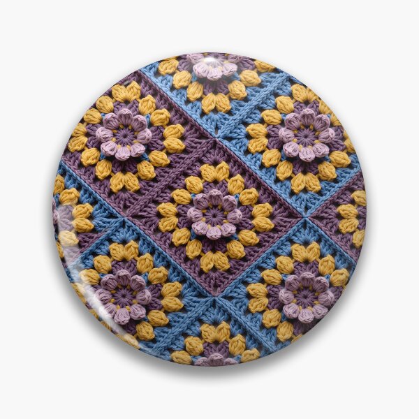 Item preview, Mustard Purple Crochet Diamond Pattern Boho Blanket designed and sold by LuisWorks.