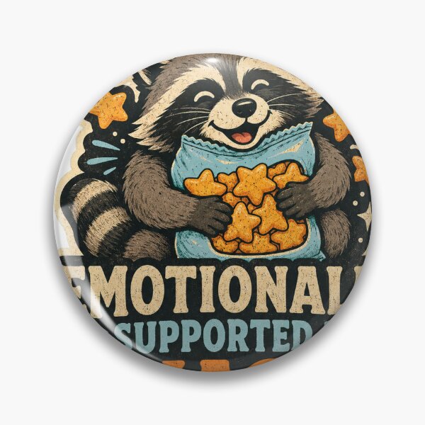 Item preview, Emotionally Supported by Snacks Cute Raccoon designed and sold by Peak Pop Designs | Funny Gifts, Cozy Art & Cute Animals .