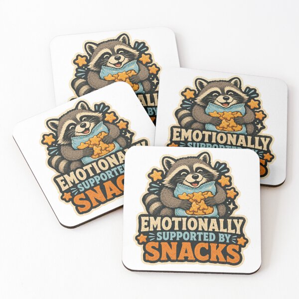 Item preview, Emotionally Supported by Snacks Cute Raccoon designed and sold by Peak Pop Designs | Funny Gifts, Cozy Art & Cute Animals .