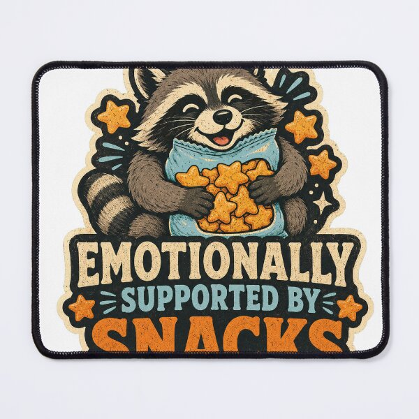 Item preview, Emotionally Supported by Snacks Cute Raccoon designed and sold by Peak Pop Studio..