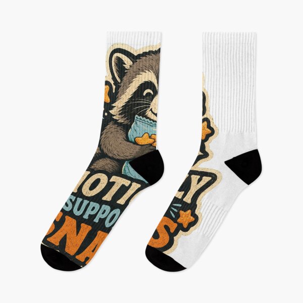 Item preview, Emotionally Supported by Snacks Cute Raccoon designed and sold by Peak Pop Designs | Funny Gifts, Cozy Art & Cute Animals .