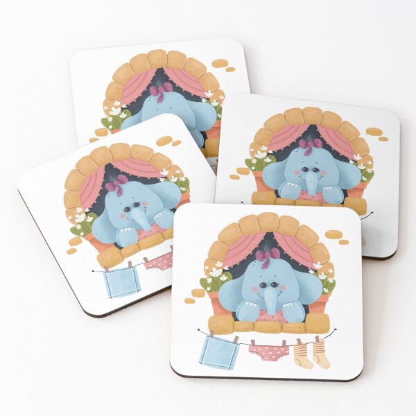 Item preview, Hello Elephant Cute Blue Baby Jumbo Window designed and sold by Martukadesign.