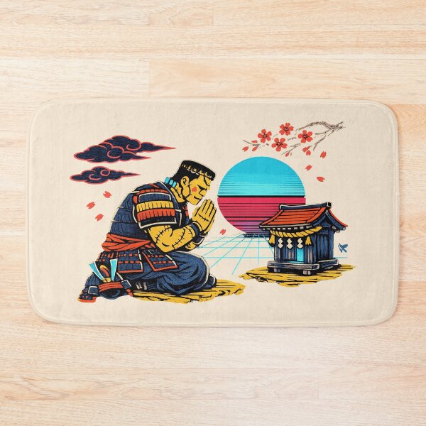 Item preview, Neon Ukiyo‑E Samurai Frankenstein Praying designed and sold by KungPowUnicorn.