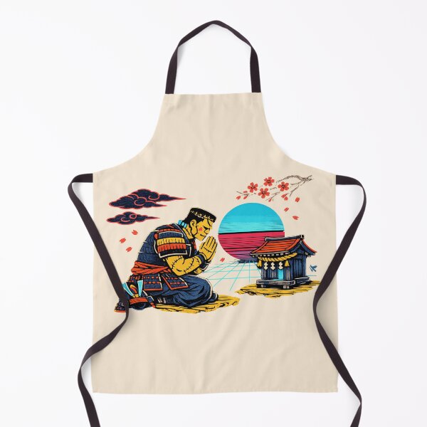 Item preview, Neon Ukiyo‑E Samurai Frankenstein Praying designed and sold by KungPowUnicorn.