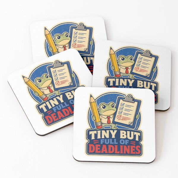 Item preview, Tiny but Full of Deadlines Funny Office Frog designed and sold by Peak Pop Designs | Funny Gifts, Cozy Art & Cute Animals .