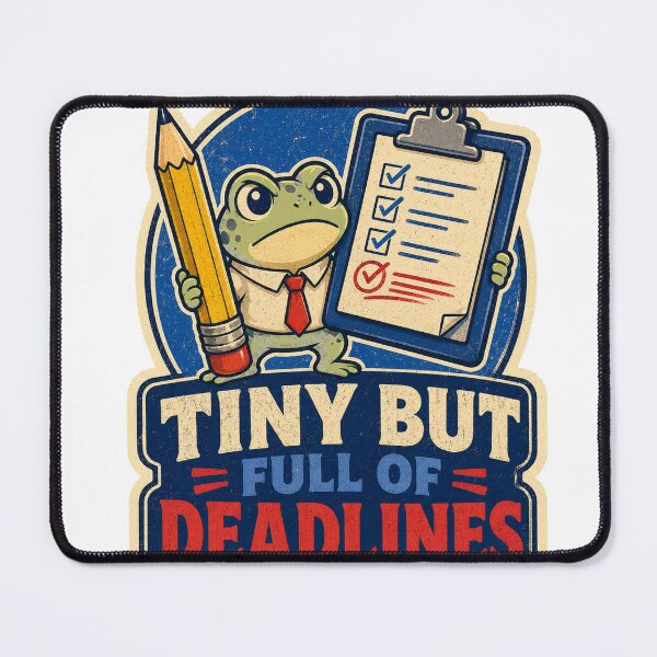 Item preview, Tiny but Full of Deadlines Funny Office Frog designed and sold by Peak Pop Studio..