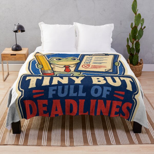 Item preview, Tiny but Full of Deadlines Funny Office Frog designed and sold by Peak Pop Designs | Funny Gifts, Cozy Art & Cute Animals .
