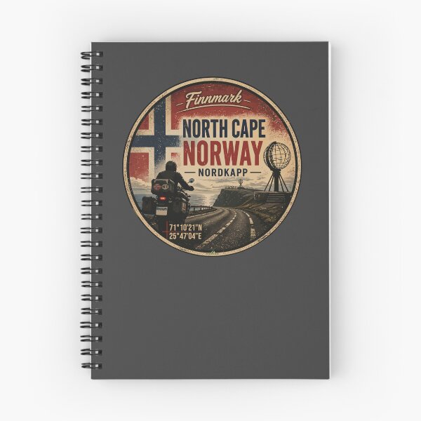 Item preview, Nordkapp North Cape Norway Motorcycle Sticker T-Shirt 04 designed and sold by OuterShellUK.