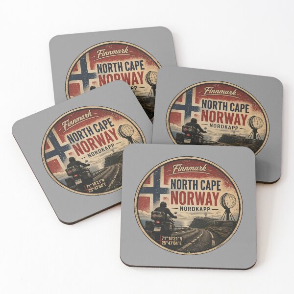 Item preview, Nordkapp North Cape Norway Motorcycle Sticker T-Shirt 04 designed and sold by OuterShellUK.