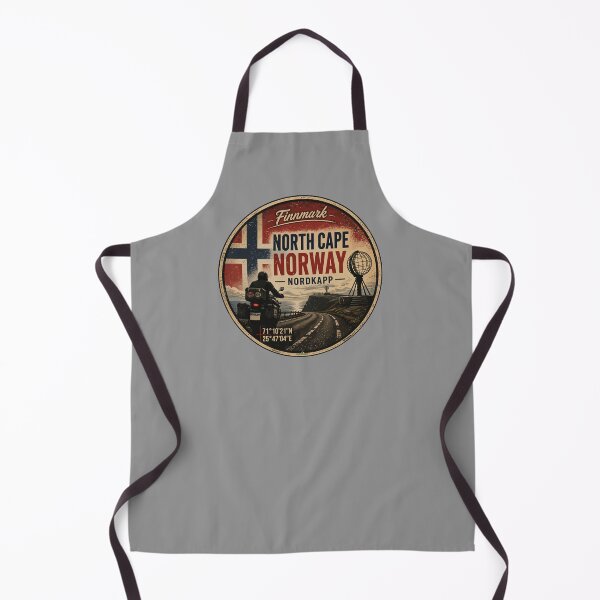 Item preview, Nordkapp North Cape Norway Motorcycle Sticker T-Shirt 04 designed and sold by OuterShellUK.