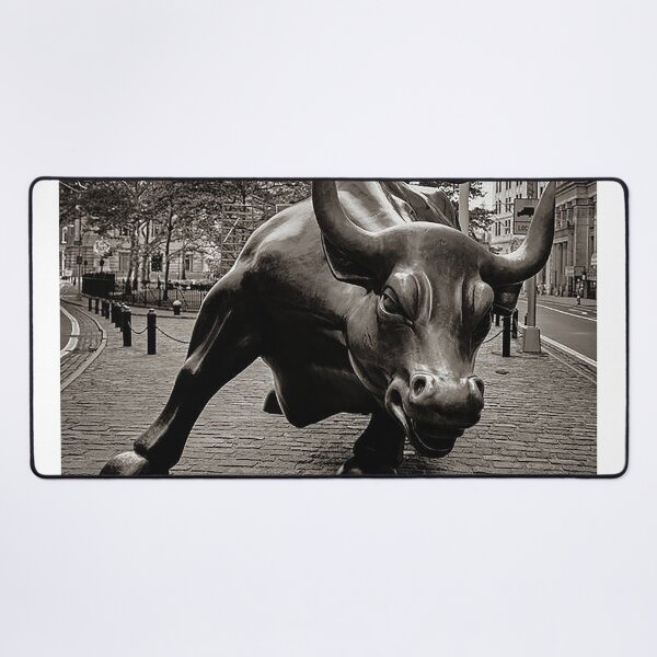 Item preview, Chaging Bull Wall Street Black White Finance designed and sold by stefandaug.